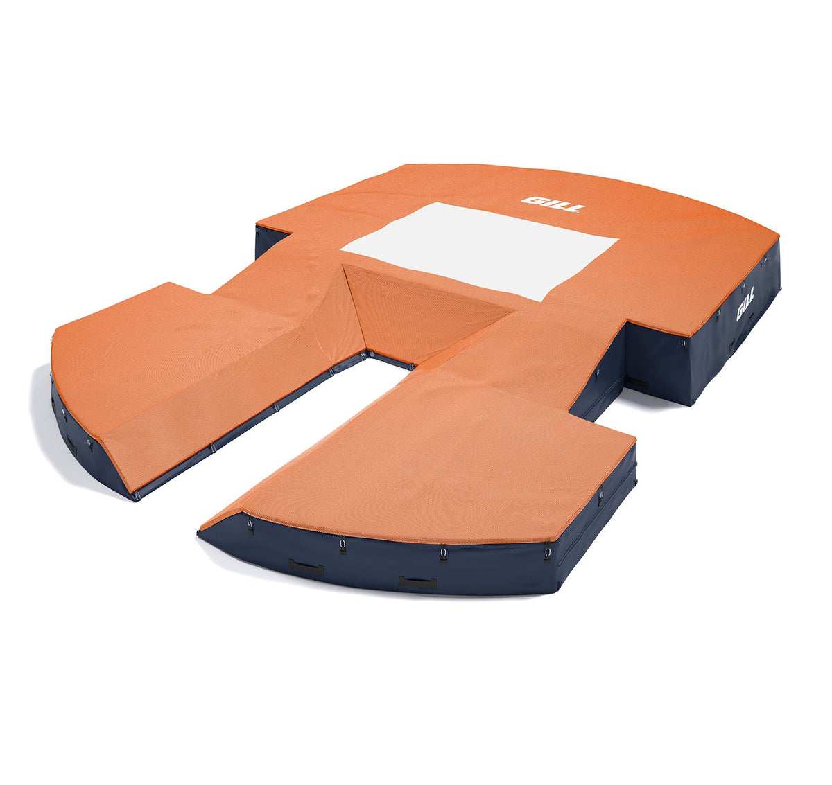 Gill Athletics AGX M4 Pole Vault Landing System (21'6" X 31'2" X 32") Orange, Navy Blue