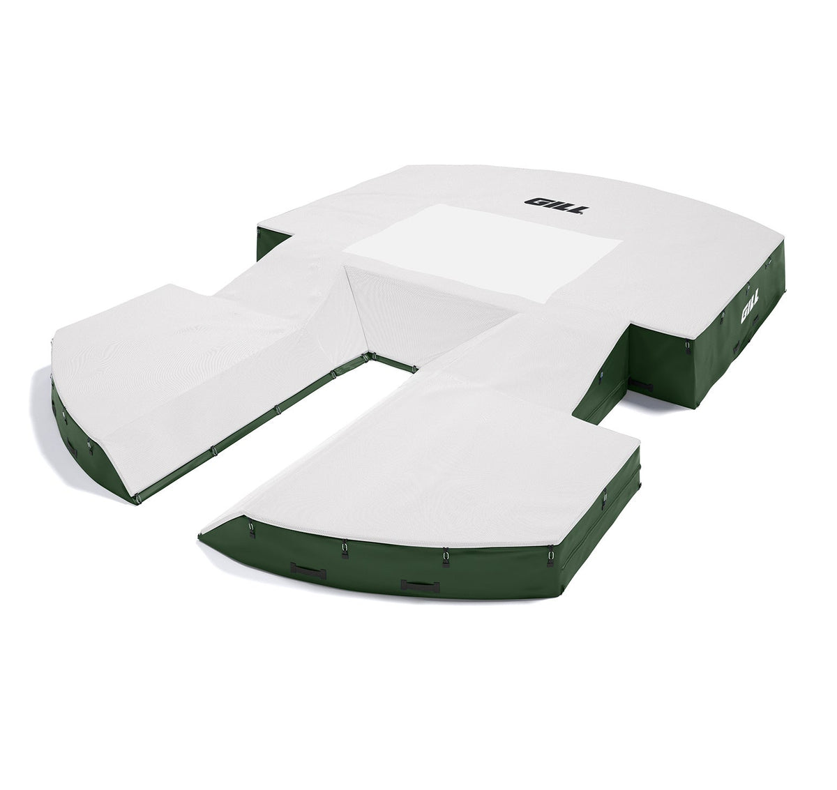Gill Athletics AGX M4 Pole Vault Landing System (21'6" X 31'2" X 32") White, Dark Green