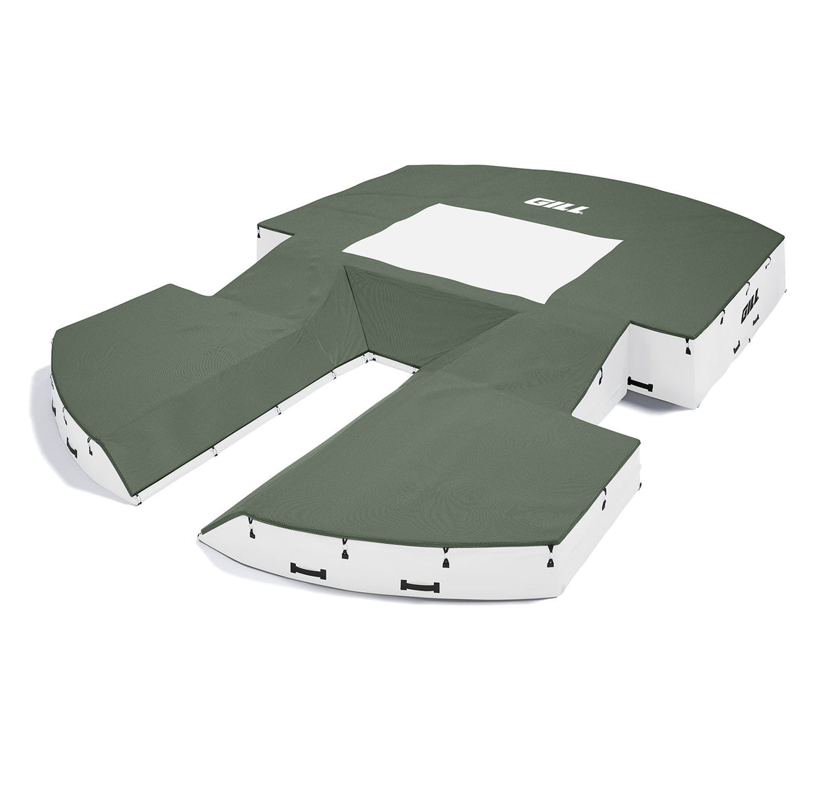 Gill Athletics AGX M4 Pole Vault Landing System (21'6" X 31'2" X 32") Dark Green, White