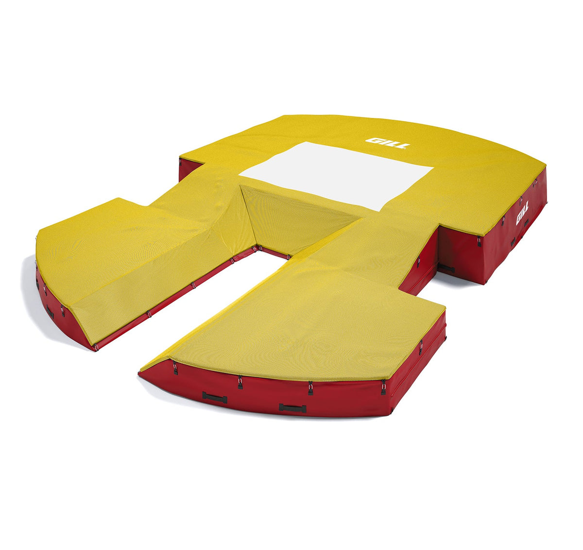 Gill Athletics AGX M4 Pole Vault Landing System (21'6" X 31'2" X 32") Yellow Gold, Red