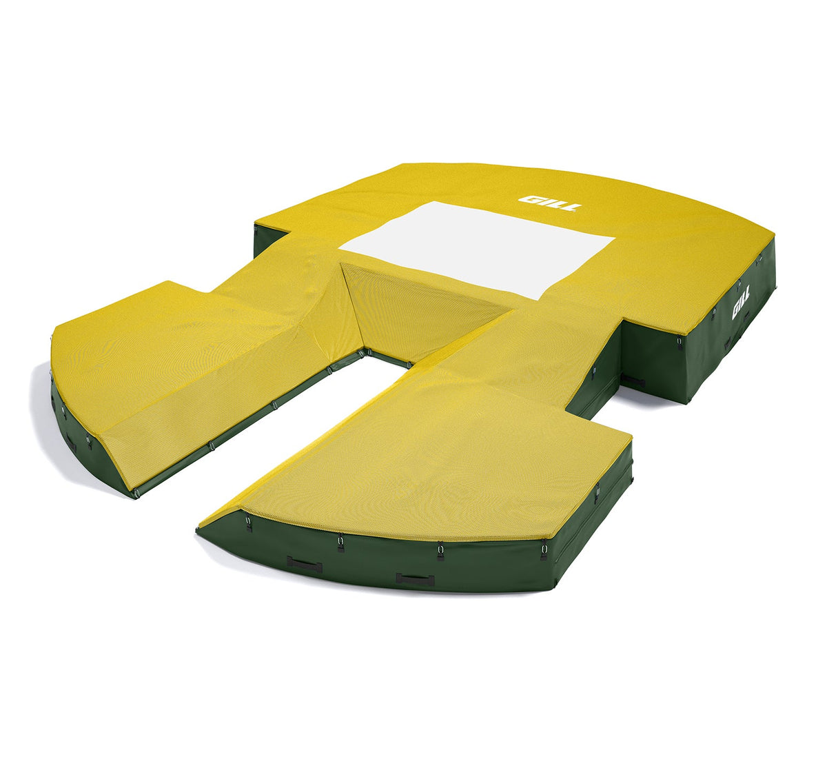 Gill Athletics AGX M4 Pole Vault Landing System (21'6" X 31'2" X 32") Yellow Gold, Dark Green