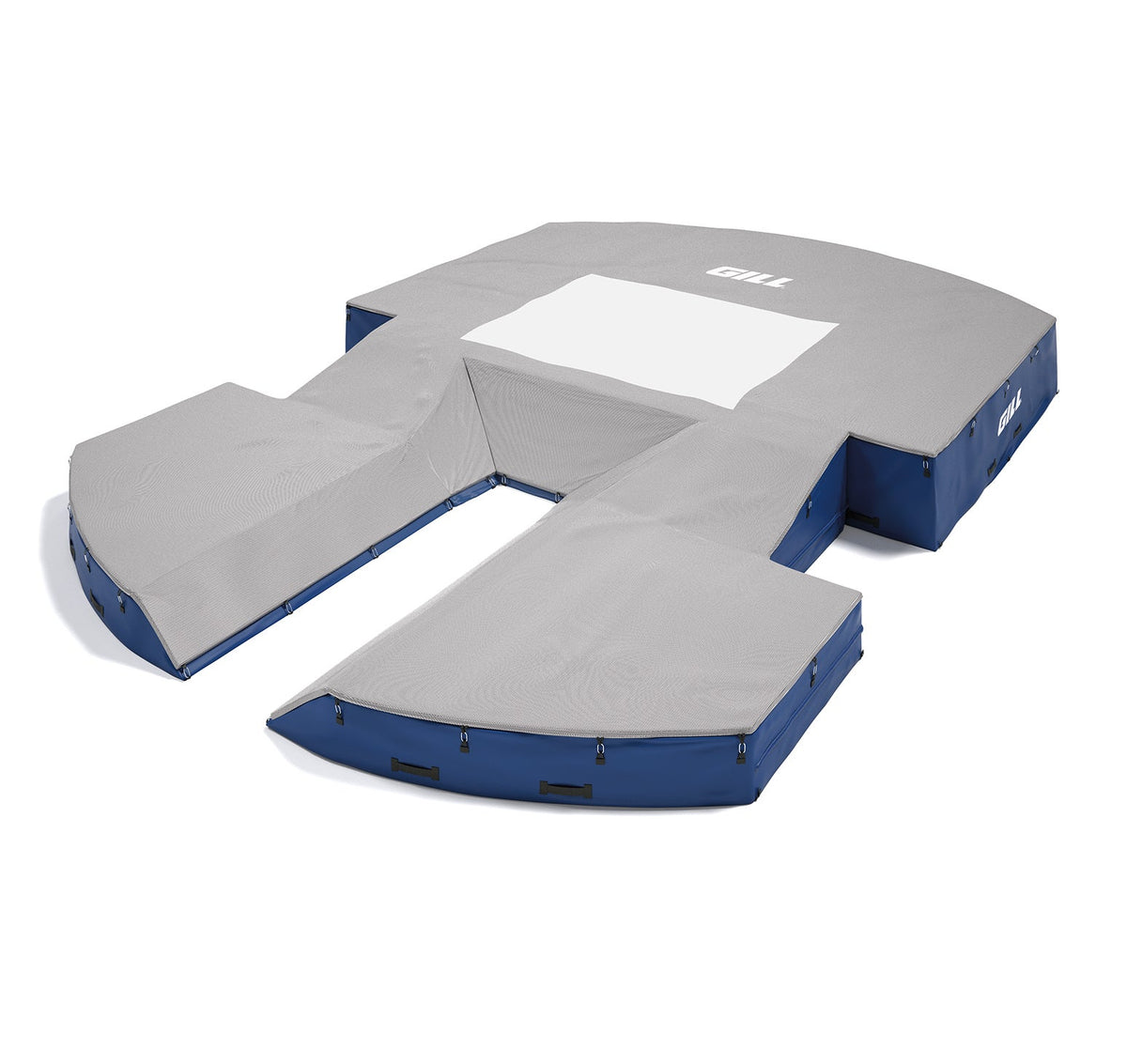 Gill Athletics AGX M4 Pole Vault Landing System (21'6" X 31'2" X 32") Gray, Royal Blue