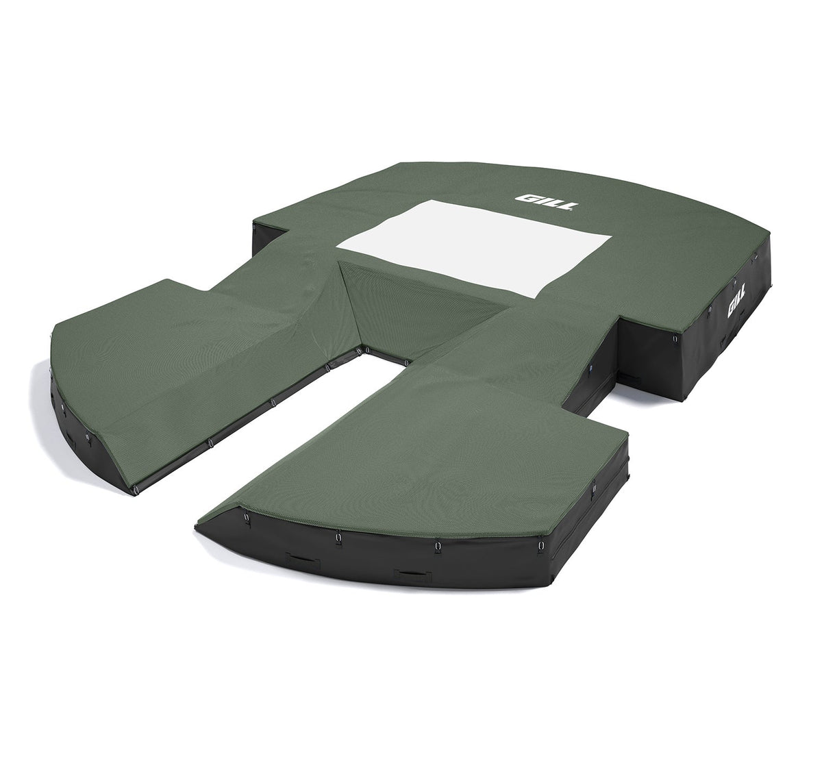 Gill Athletics AGX M4 Pole Vault Landing System (21'6" X 31'2" X 32") Dark Green, Black