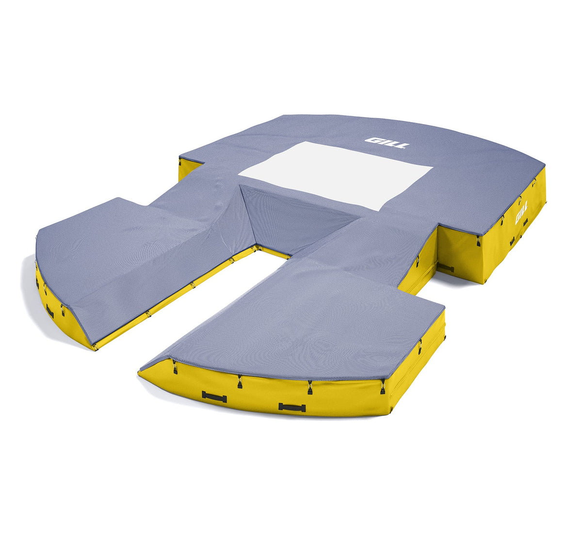 Gill Athletics AGX M4 Pole Vault Landing System (21'6" X 31'2" X 32") Royal Blue, Yellow Gold