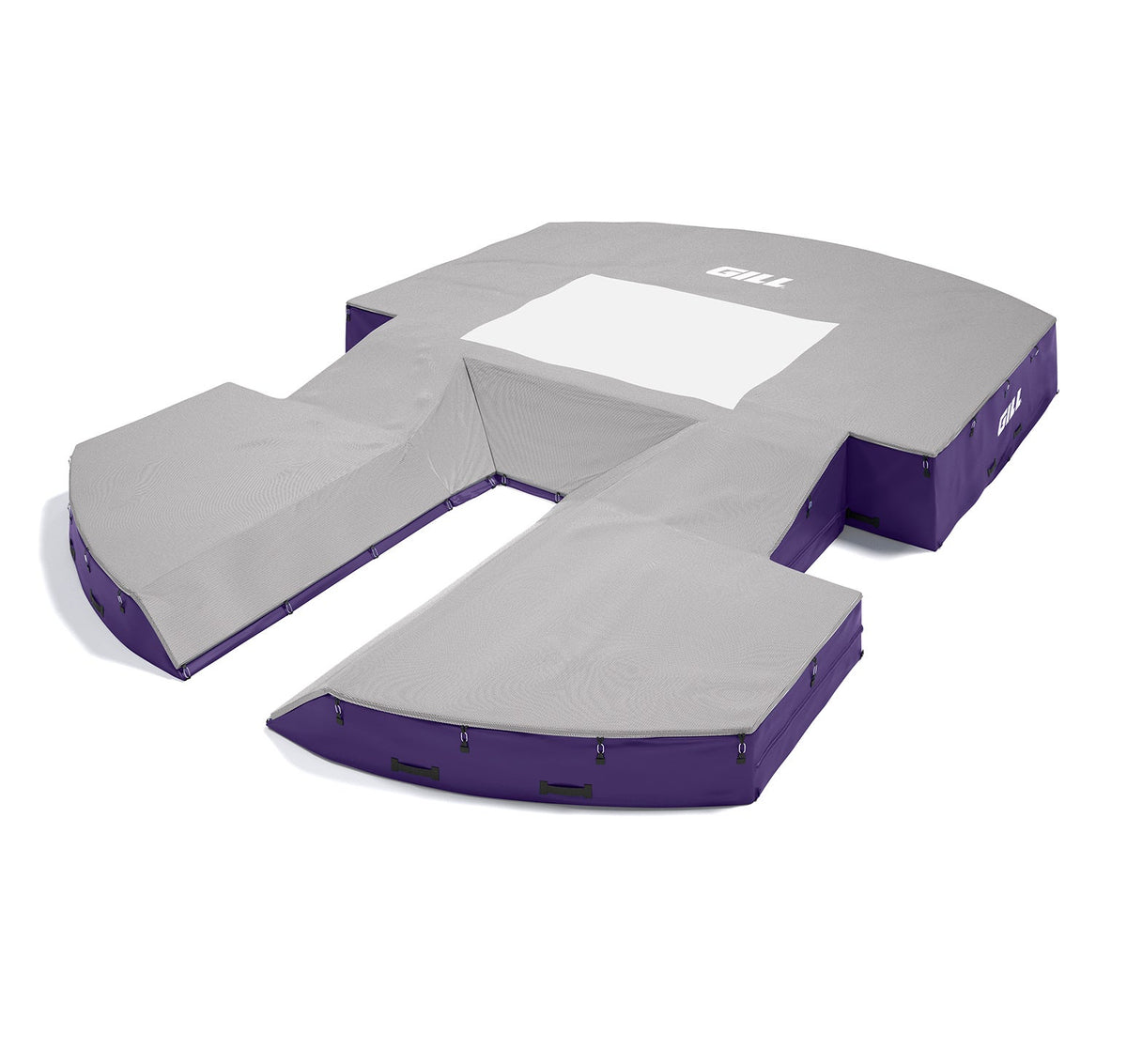 Gill Athletics AGX M4 Pole Vault Landing System (21'6" X 31'2" X 32") Gray, Purple
