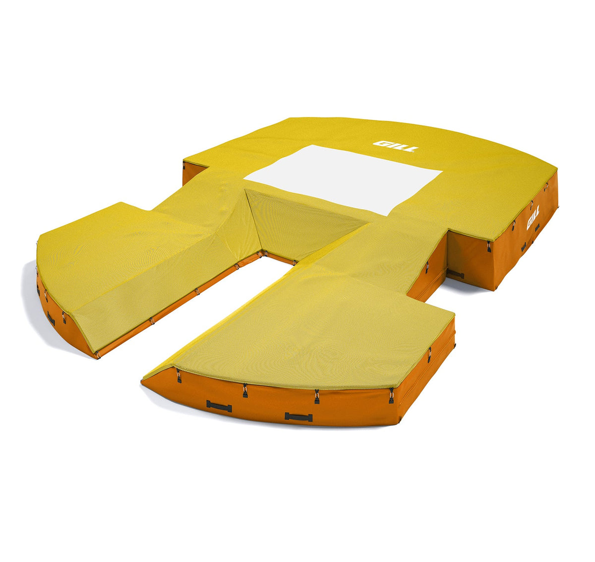 Gill Athletics AGX M4 Pole Vault Landing System (21'6" X 31'2" X 32") Yellow Gold, Orange
