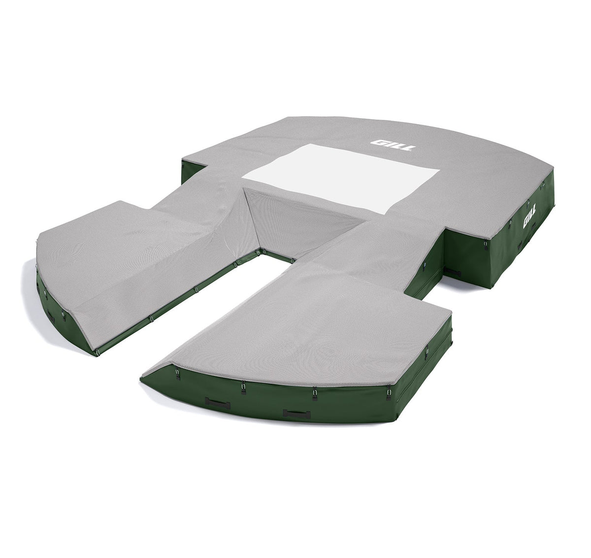 Gill Athletics AGX M4 Pole Vault Landing System (21'6" X 31'2" X 32") Gray, Dark Green