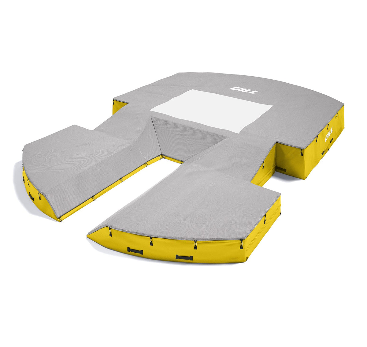 Gill Athletics AGX M4 Pole Vault Landing System (21'6" X 31'2" X 32") Gray, Yellow Gold