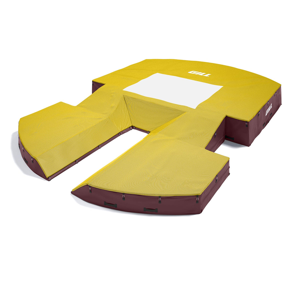Gill Athletics AGX M4 Pole Vault Landing System (21'6" X 31'2" X 32") Yellow Gold, Maroon