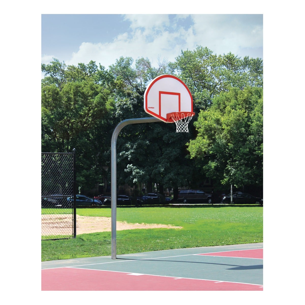 Porter Athletic 5' Gooseneck Basketball Systems Fan Fiberglass, Super Goal