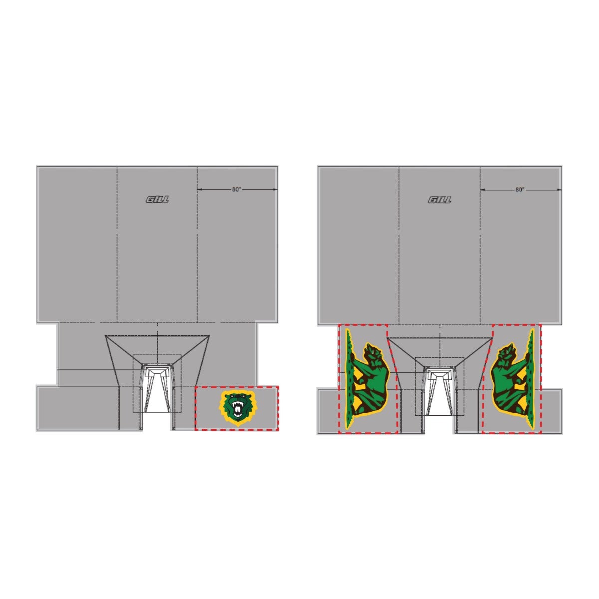 Gill Athletics Ultimate Landing System Graphics Front extension custom graphic