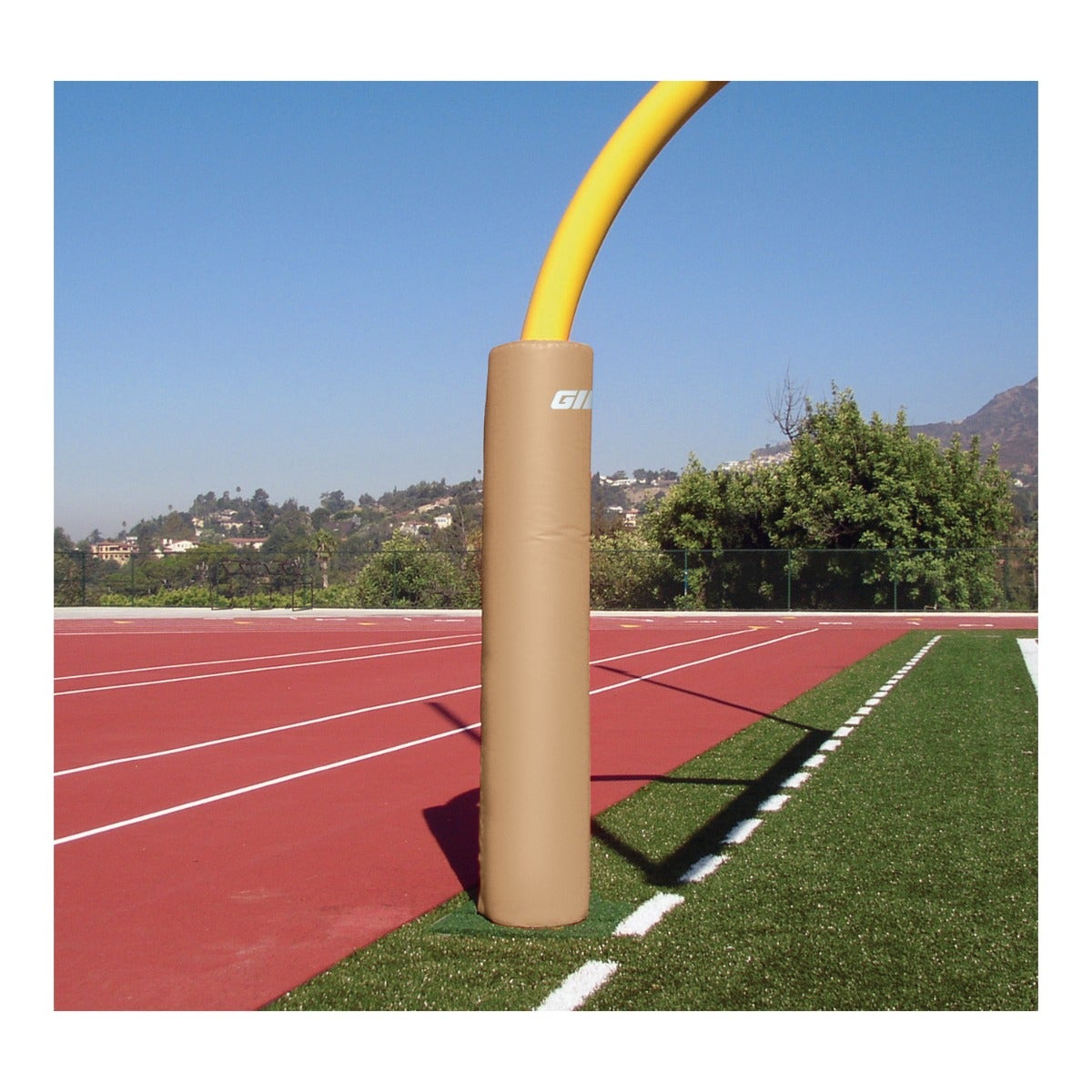 Gill Athletics 6' Tall Post Pads 6 5/8" diameter, Tan, Graphics