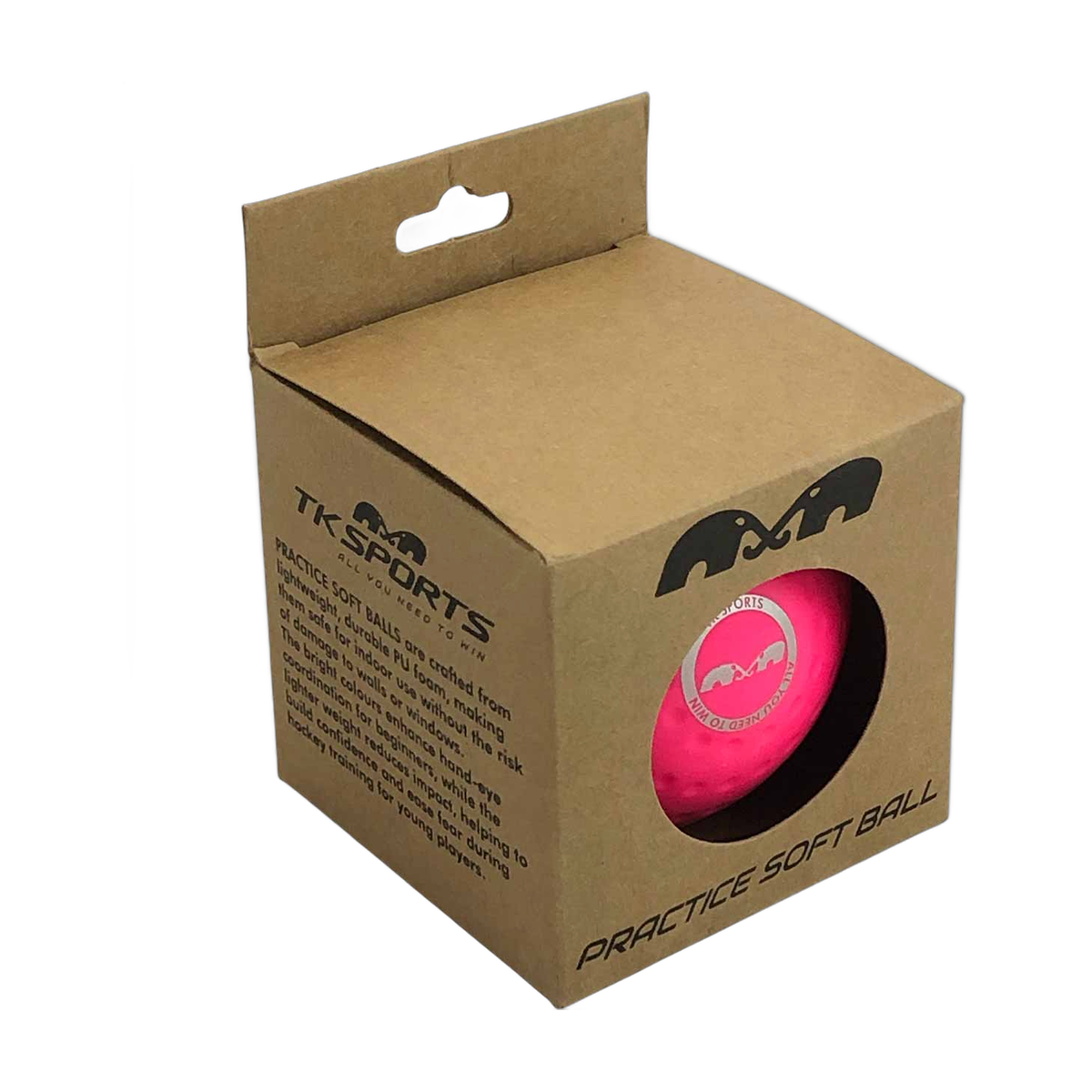 TK practice soft field hockey ball with dimpled surface and logo