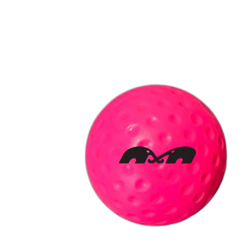 TK micro dimple field hockey ball in bright pink with textured surface and black logo