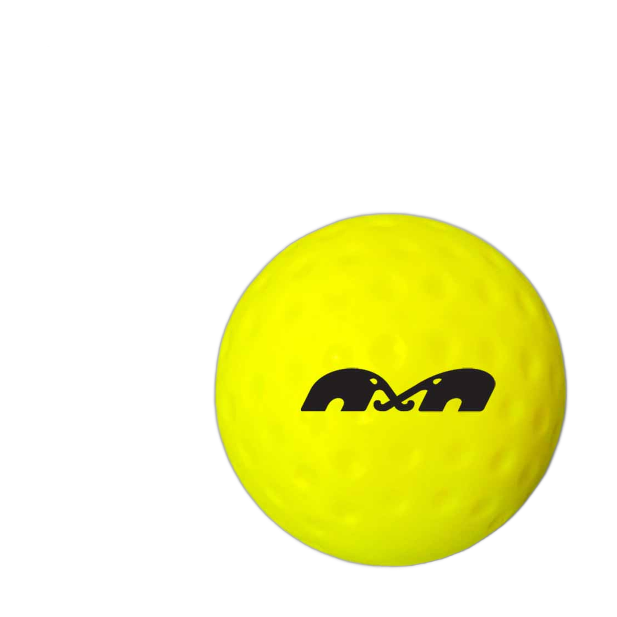 TK micro dimple field hockey ball in bright yellow with textured surface and black logo