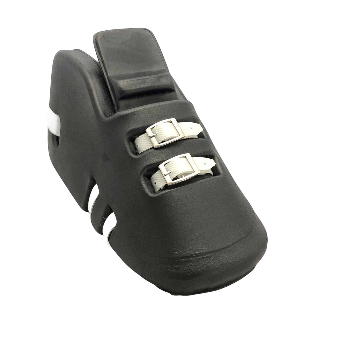 TK3 field hockey goalkeeper kickers featuring a durable foam construction, raised toe design, and adjustable buckle straps for a secure fit and controlled rebound.
