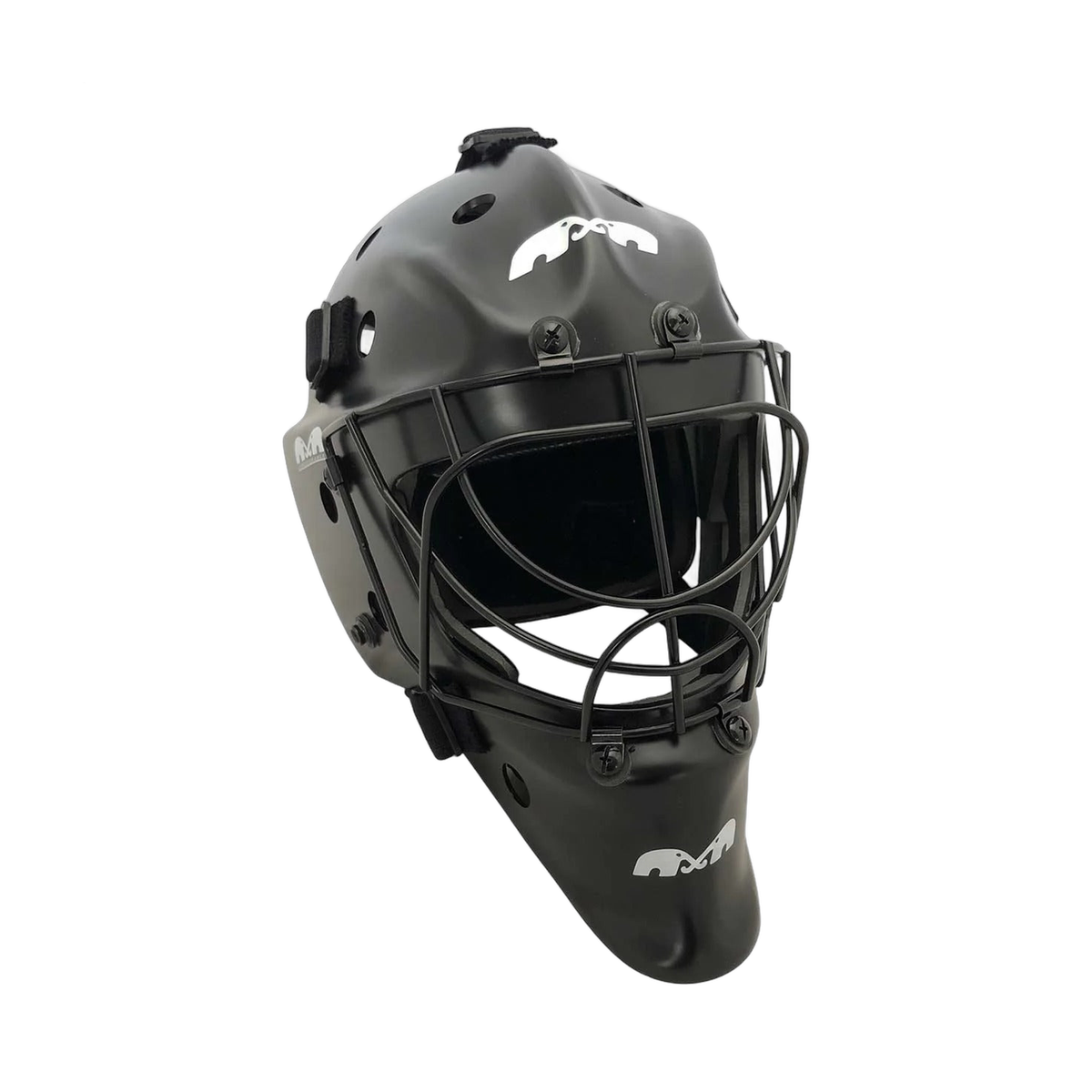 TK Performance field hockey goalkeeping helmet with full face cage, ventilated shell, and adjustable straps for secure protection