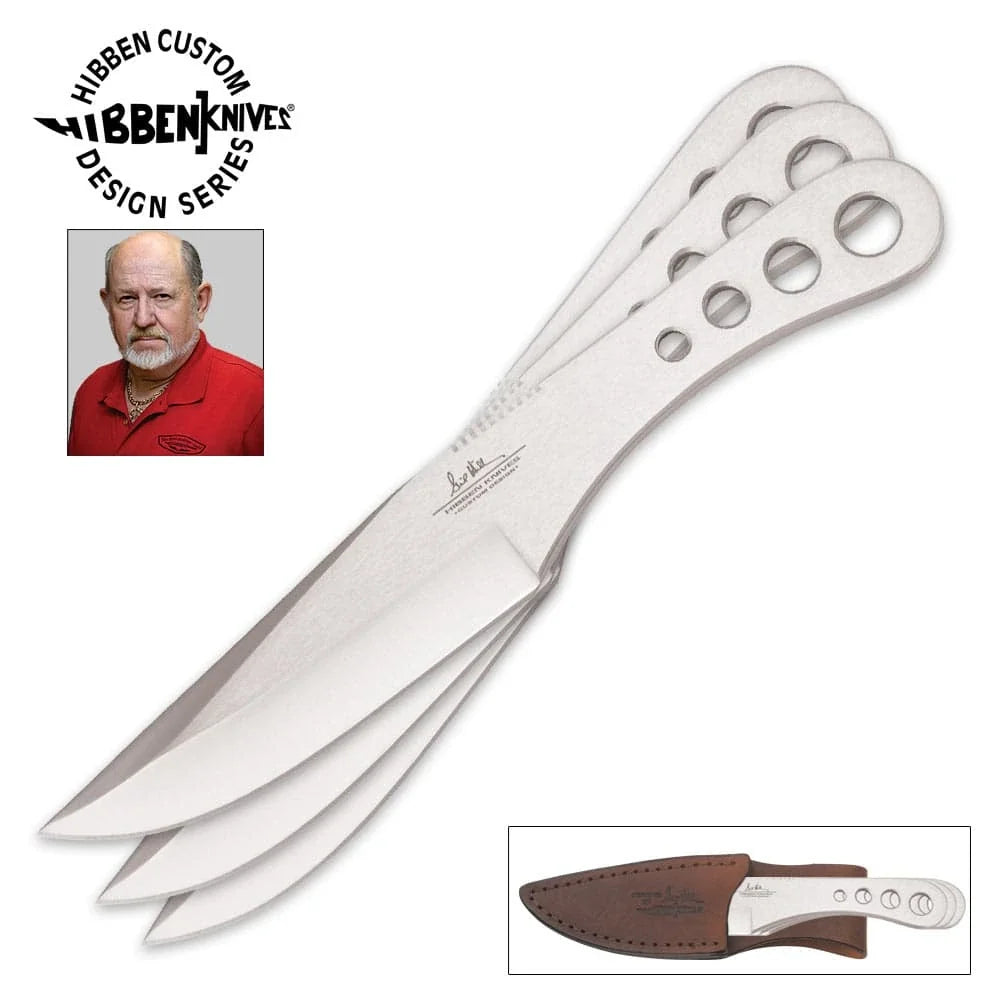 Gil Hibben Professional Throwing Knives Triple Set 6 1/8” overall