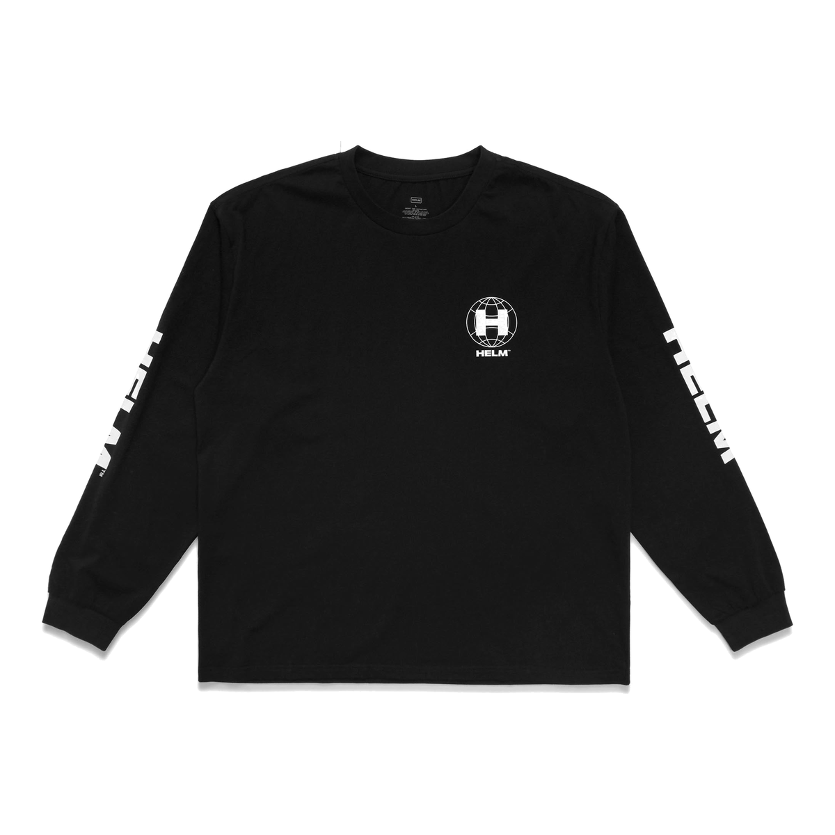 Globe Chest L/S Tee - Black - HS-M2203LS-BLK-S, HS-M2203LS-BLK-M, HS-M2203LS-BLK-L, HS-M2203LS-BLK-XL, HS-M2203LS-BLK-XXL - Great Call Athletics