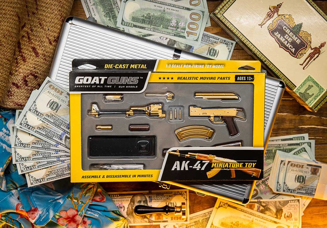 1/3 Scale Die Cast AK47 Model Rifle, Gold - View 3