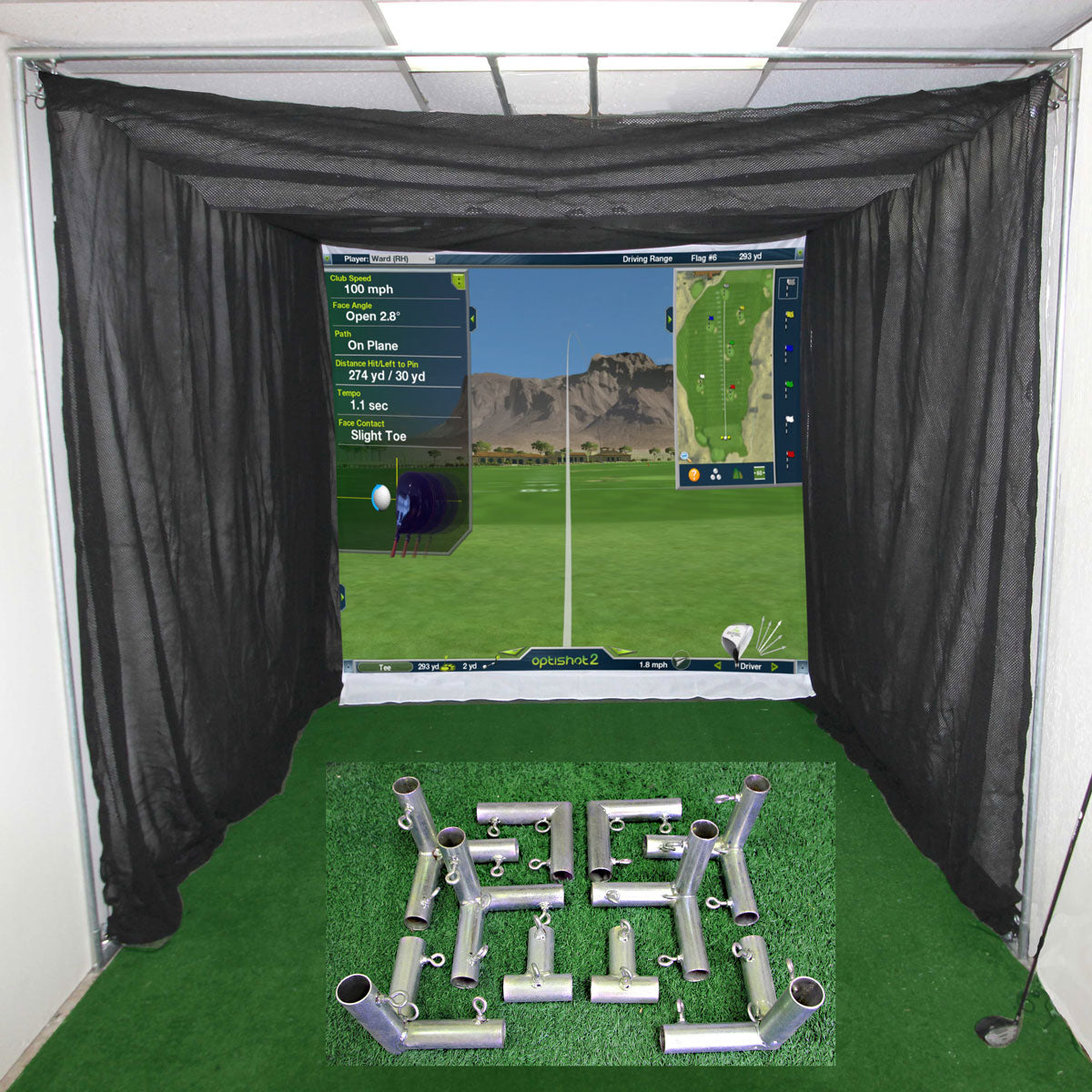 Cimarron Masters Tour Simulator Golf Net with Frame Kit - Alternate View 1