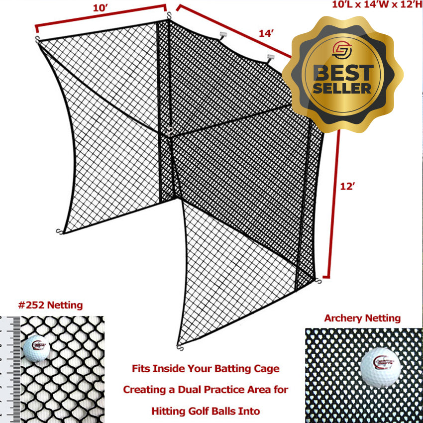 Cimarron 10x14x12 Golf Net Insert with Archery Back - Front View