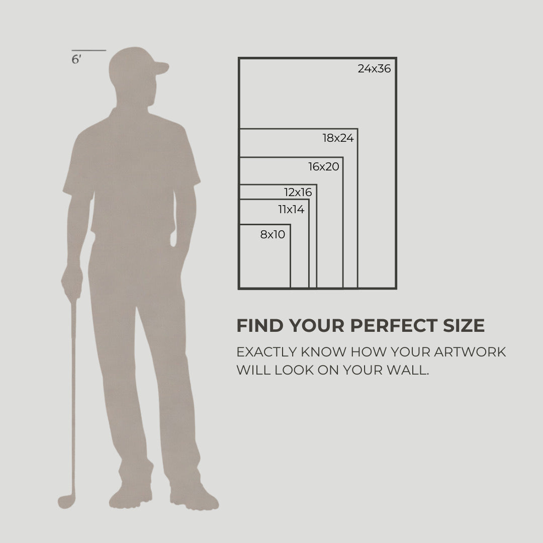 Golf Course Prints artwork size guide