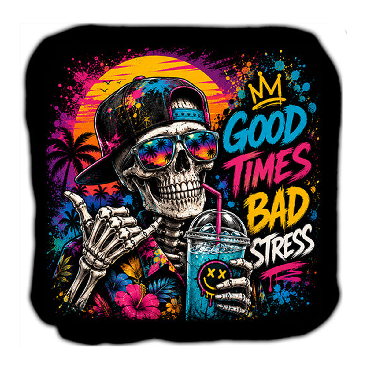 Good Times Bad Stress Cornhole Bags Set of 4 product photo