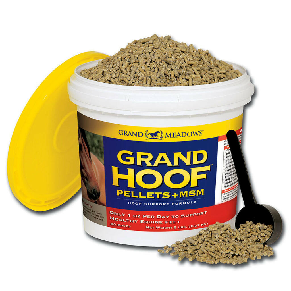 Grand Meadows Grand Hoof Pellets + MSM Hoof Support Formula for Horses 5 lb