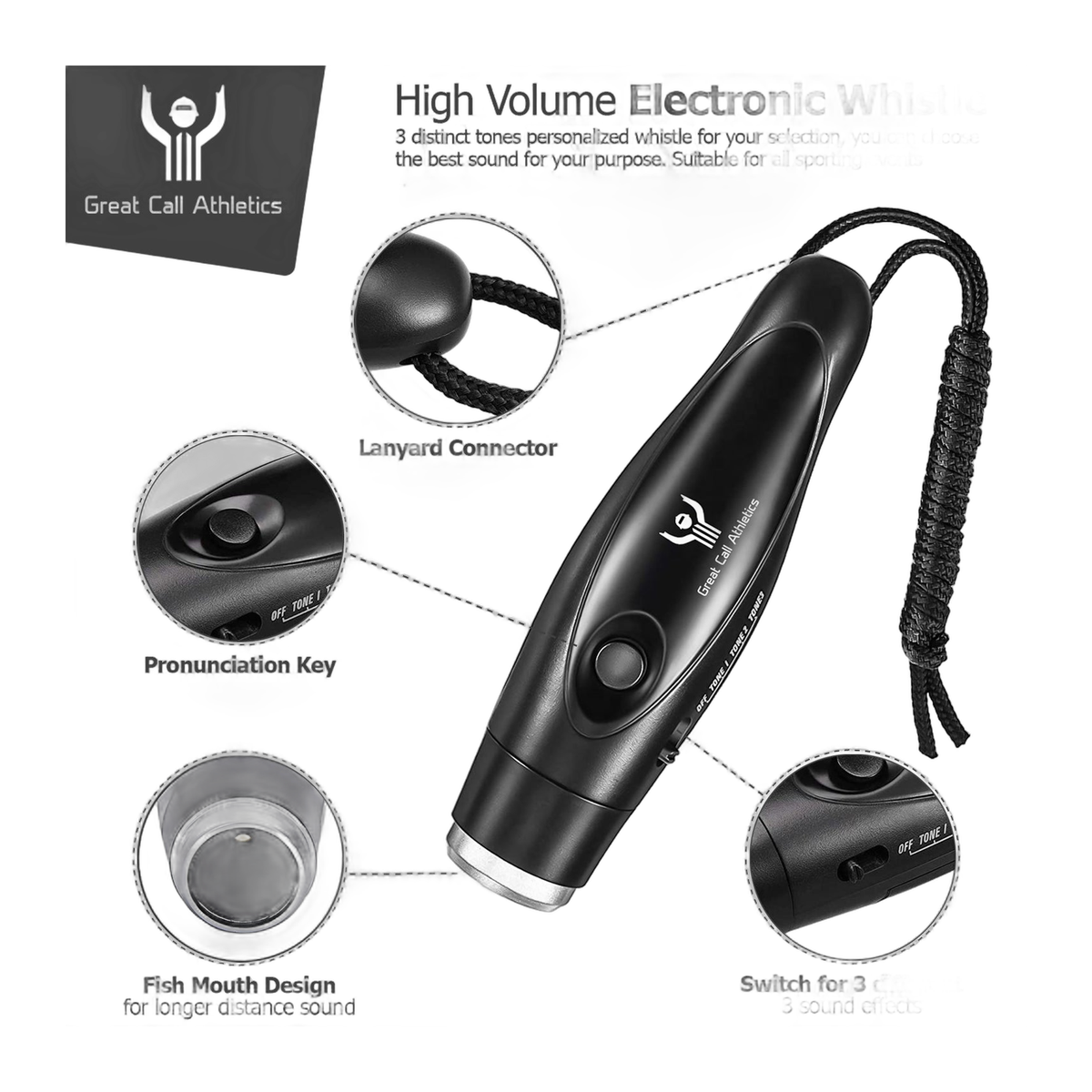 Great Call Athletics Electronic Whistle Black - alt view 1