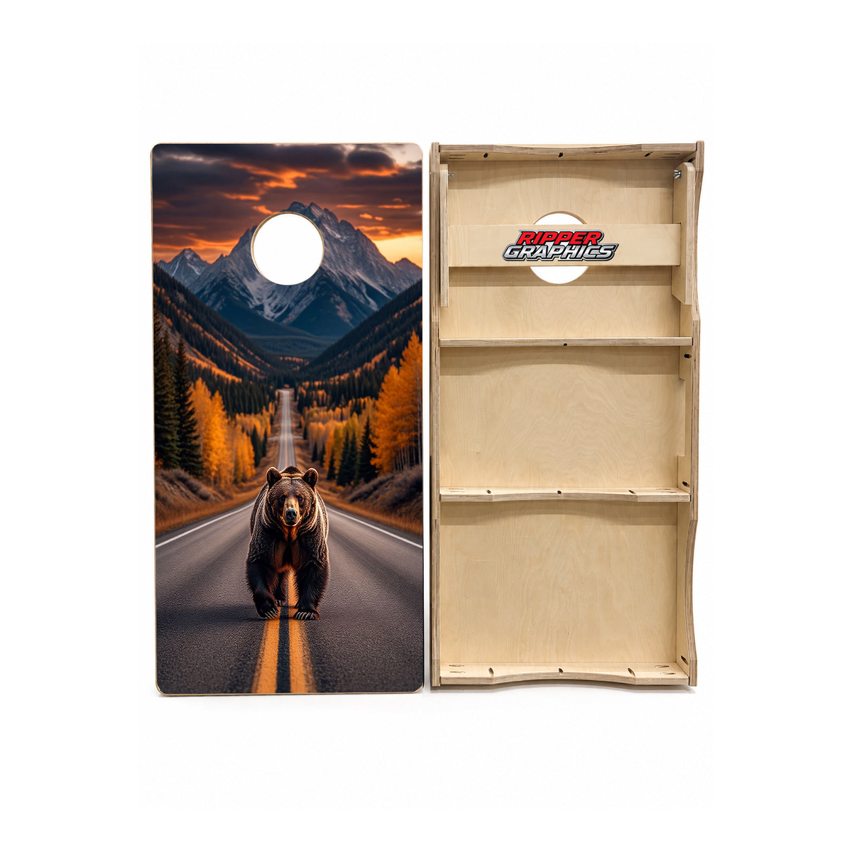 Grizzly Bear Highway Cornhole Design - CH5035 - Great Call Athletics