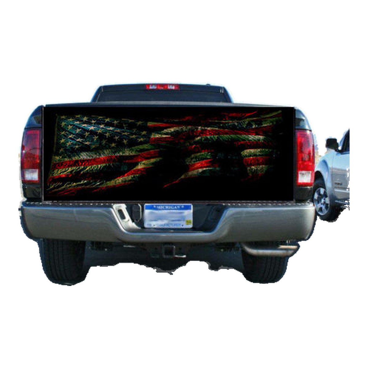 Grunge American Flag Rear Tailgate Wrap Vinyl Graphic Decal Sticker Wrap product photo