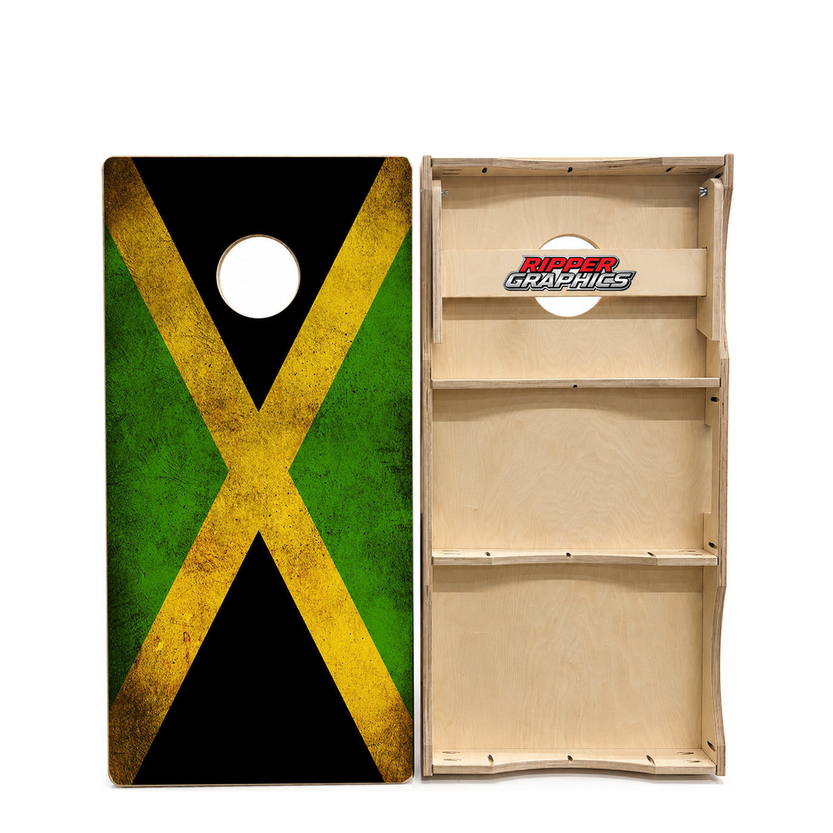 Grunge Jamacian Flag Cornhole Design product photo