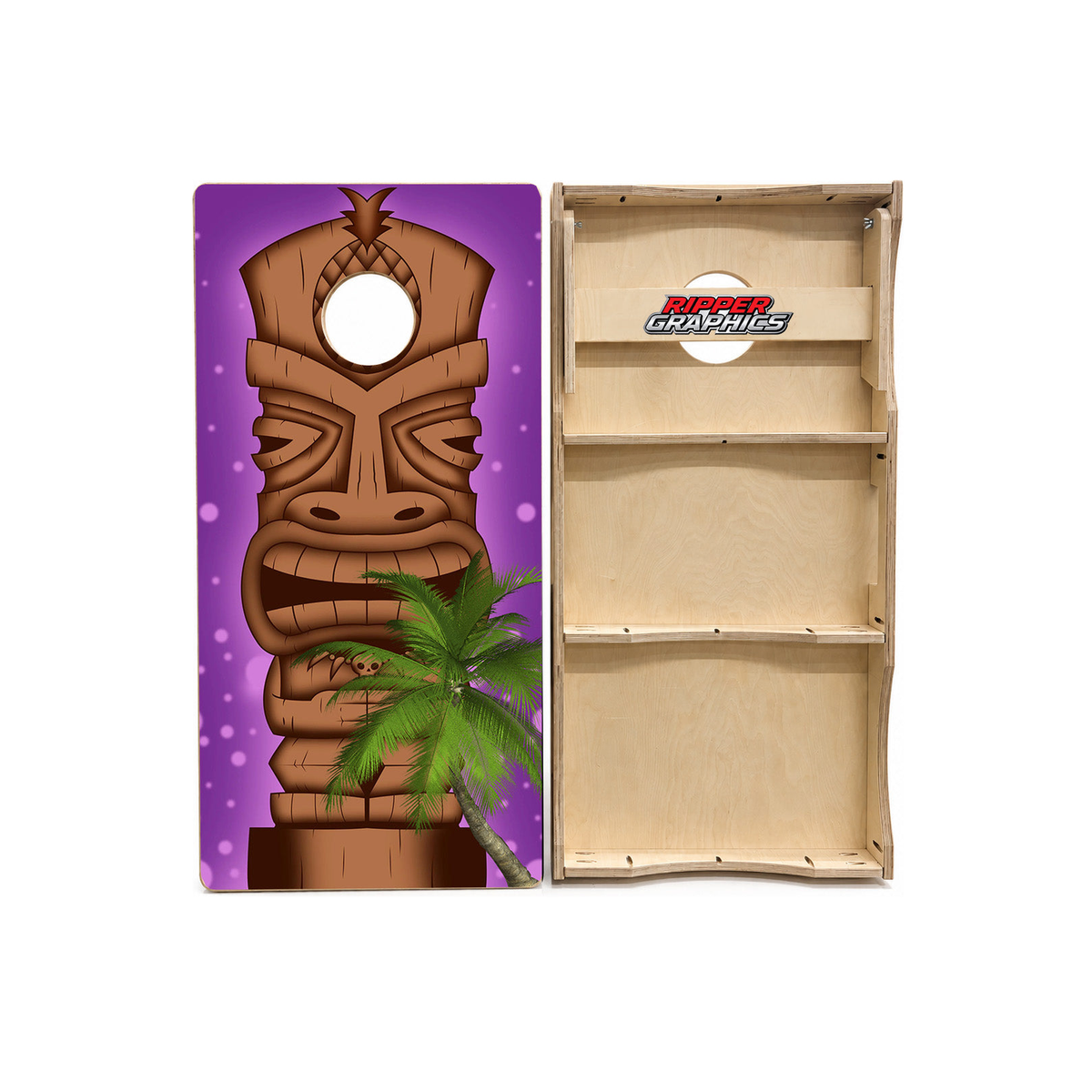 Hawaian Tiki Statue Cornhole Design product photo