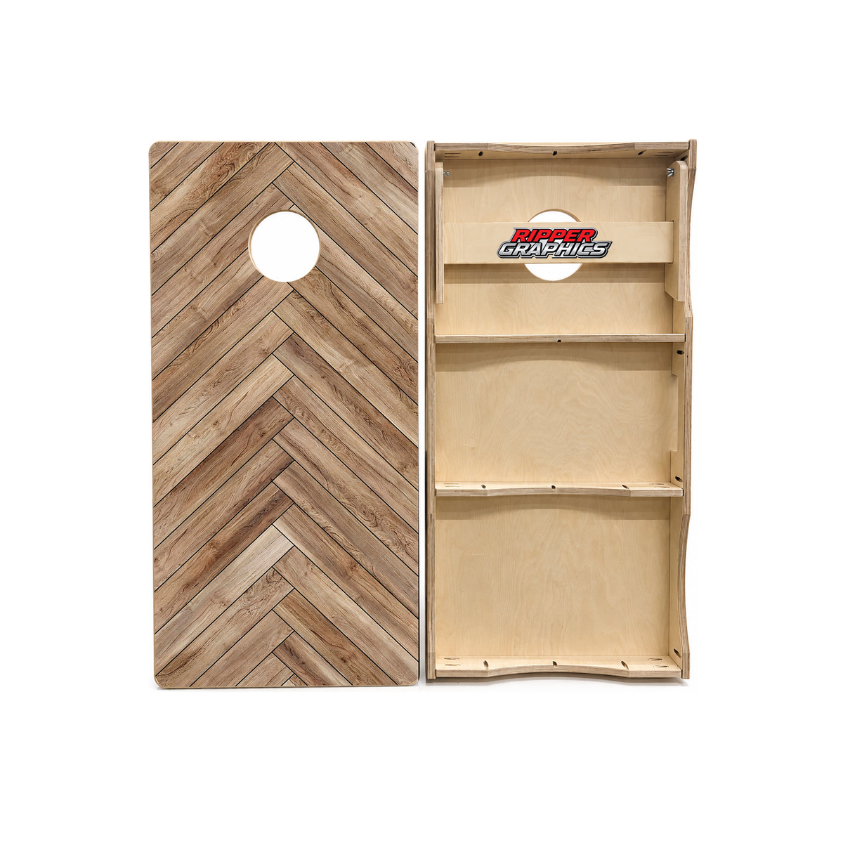 Herringbone Wood Cornhole Design product photo