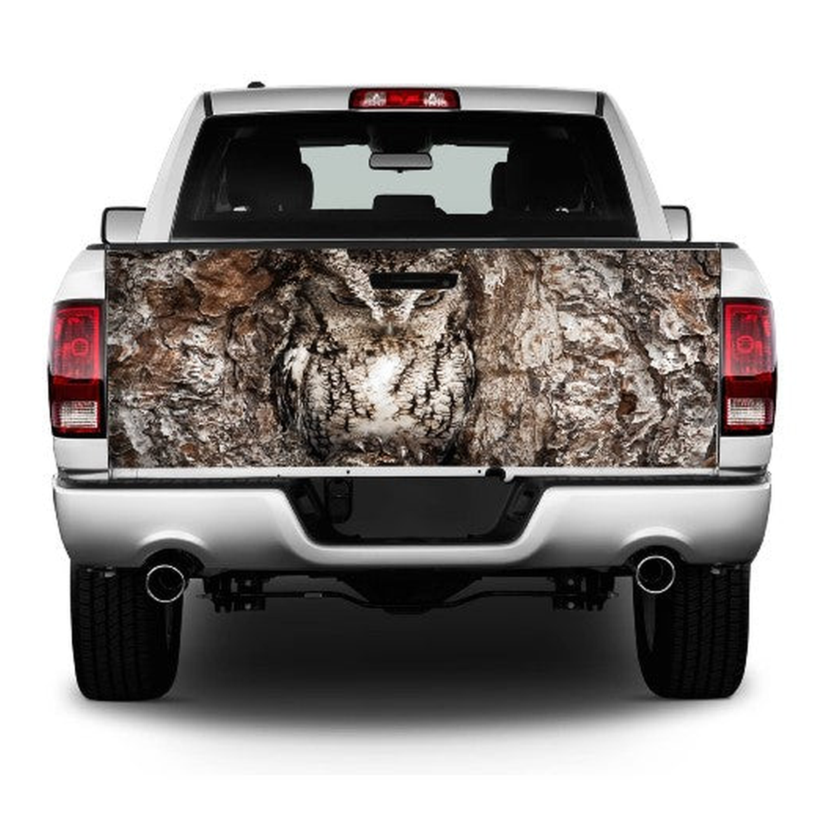 Hidden Camouflaged Owl Tailgate Wrap Vinyl Graphic Decal Sticker product photo