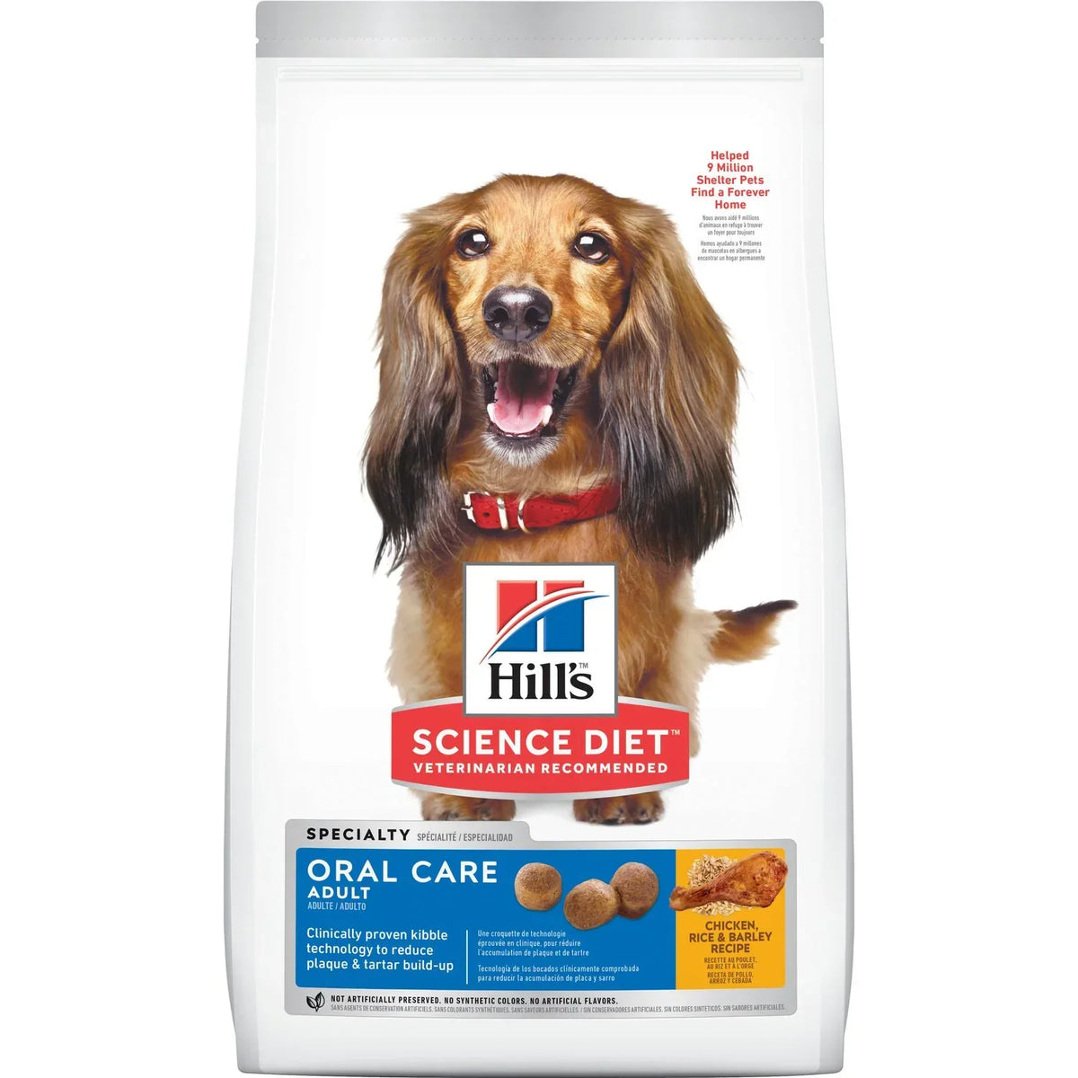 Hill's Science Diet Adult Oral Care Dry Dog Food, Chicken, Rice & Barley Recipe, 28.5 lb Bag