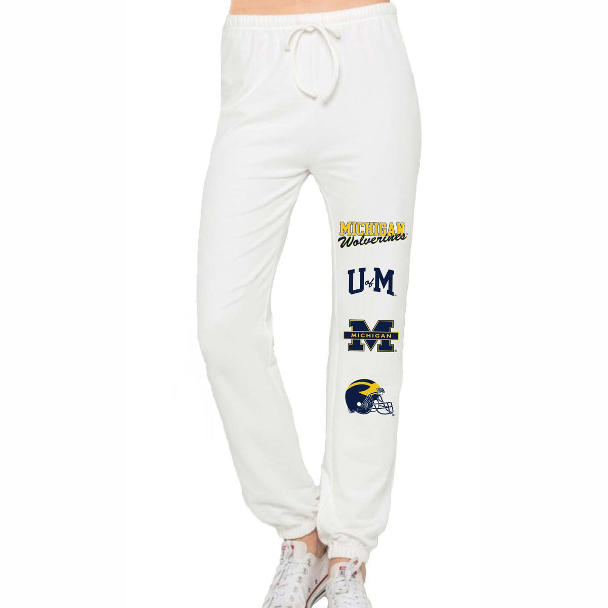 University of Michigan White Joggers