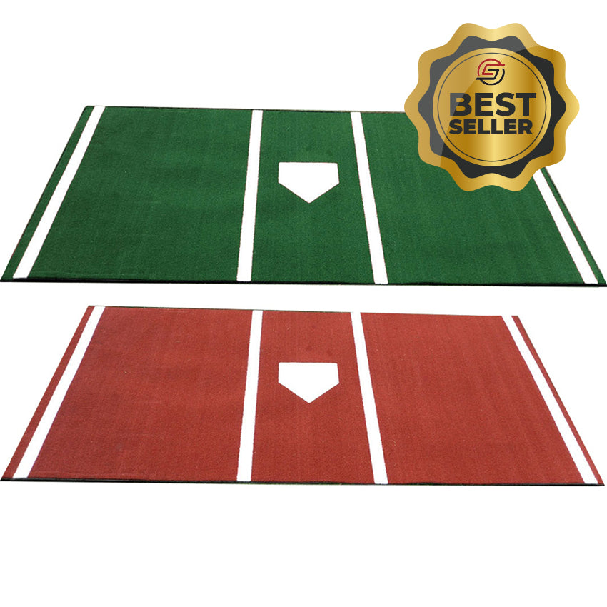 Cimarron Deluxe 7x12 Home Plate Mat with Throw Down Home Plate Green - Front View