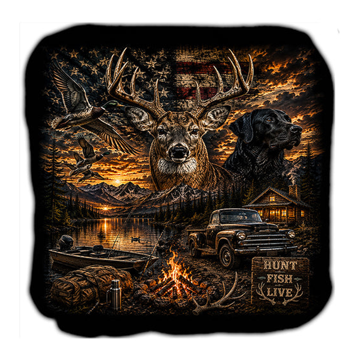 Hunt Fish Live Cornhole Bags Set of 4 product photo