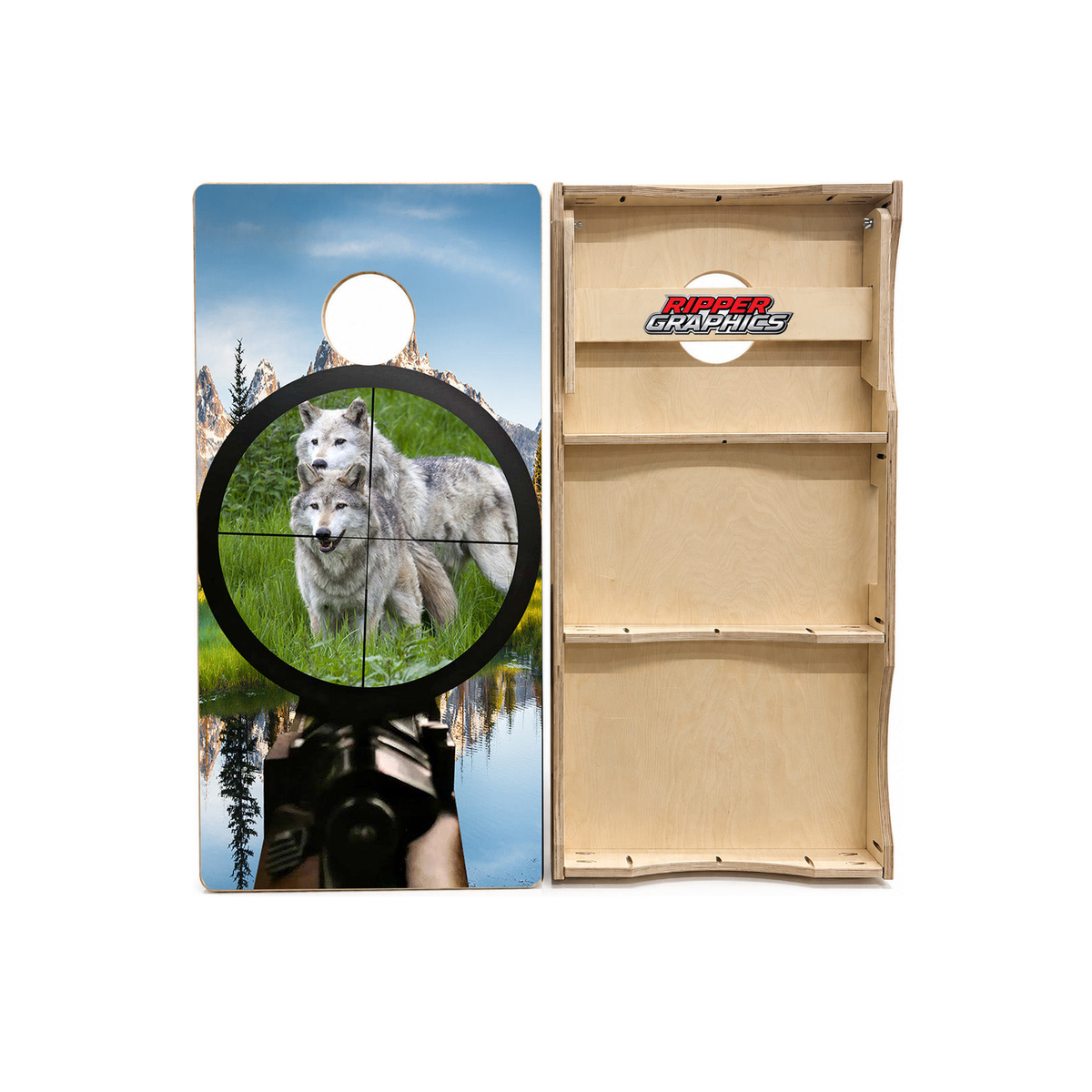 Hunting Wolves Cornhole Design product photo