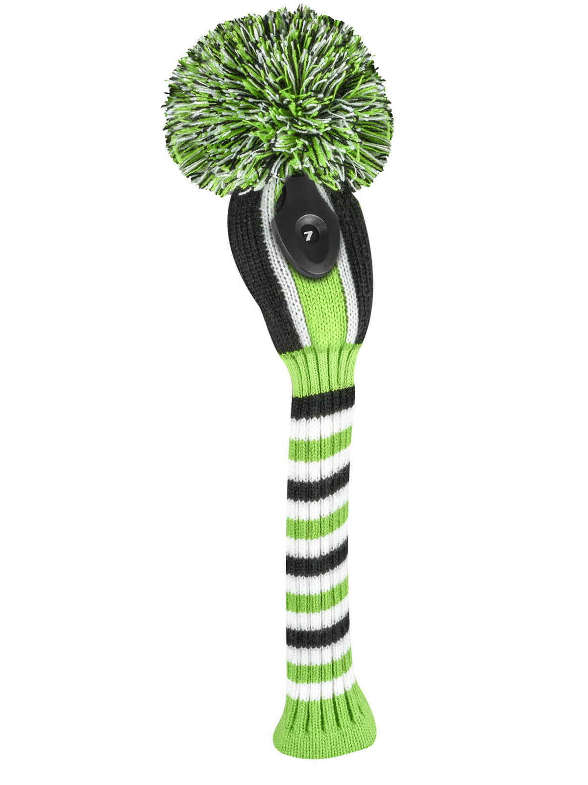 Lime, Black & White Vertical Stripe Hybrid Headcover - Just4Golf