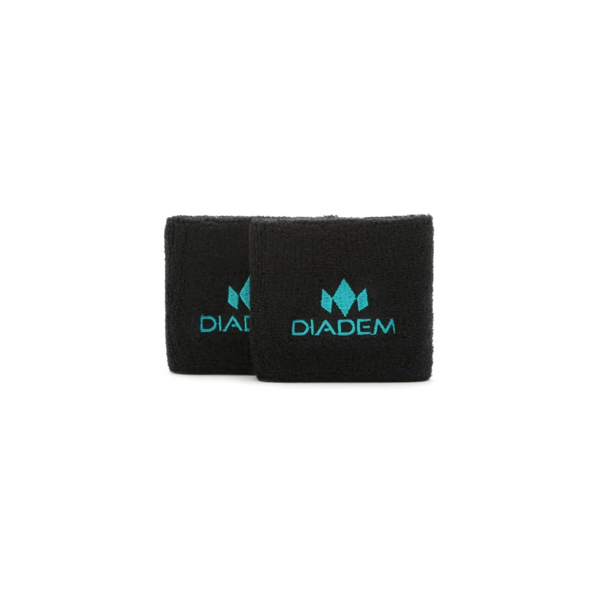 Diadem logo small wristbands made of soft absorbent fabric, shown as a pair with embroidered logo detail.