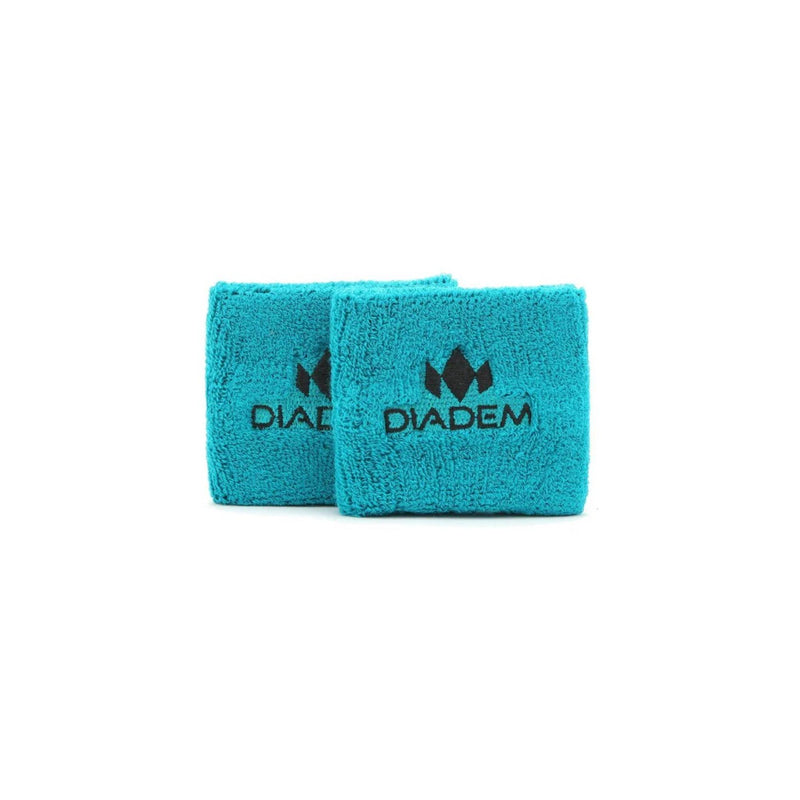 Diadem logo small wristbands made of soft absorbent fabric, shown as a pair with embroidered logo detail.