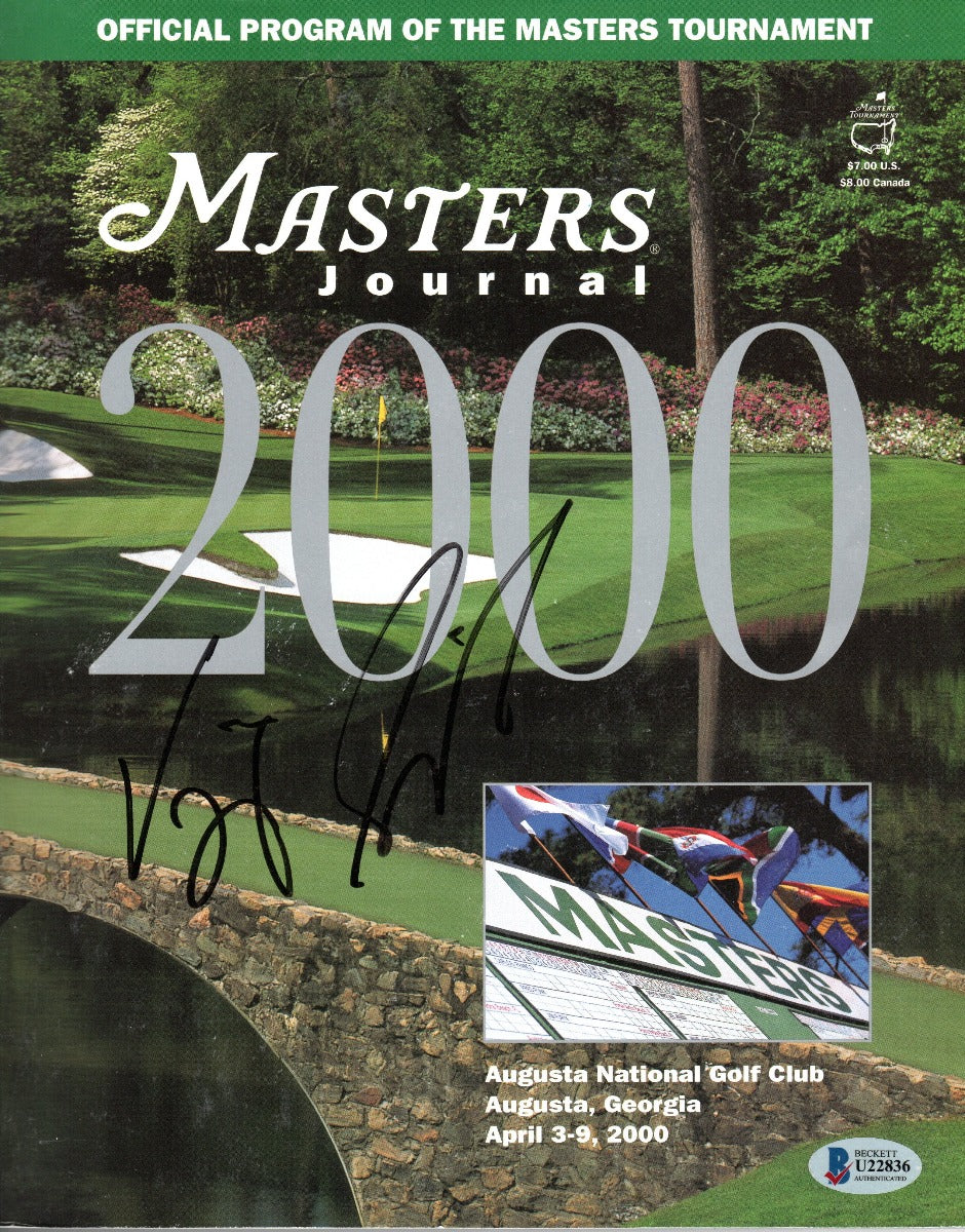 Vijay Singh Autographed 2000 Masters Journal Program Beckett Authenticated