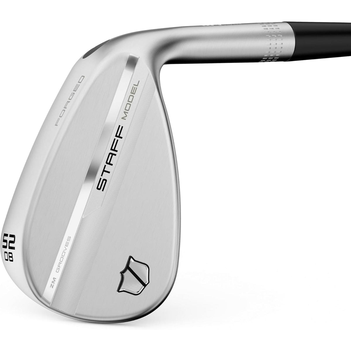 Wilson Golf Staff Model ZM wedge with 6° bounce featuring a forged satin chrome finish and precision ZM grooves for enhanced spin and control around the greens.