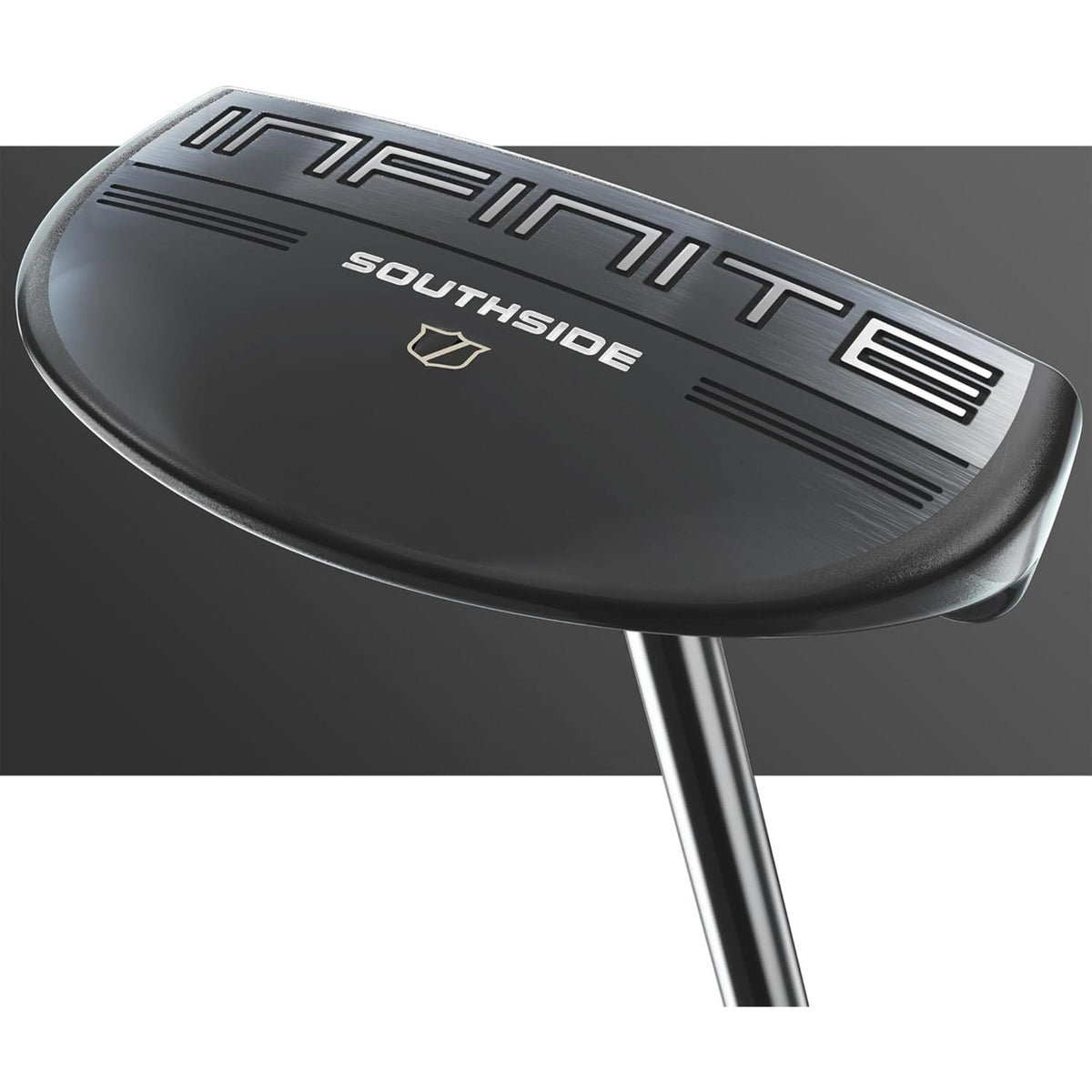 Wilson Infinite® South Side putter featuring a classic blade-style design with precision-milled face, counterbalanced weighting, and clean alignment lines to deliver improved feel, control, and consistency on the greens.