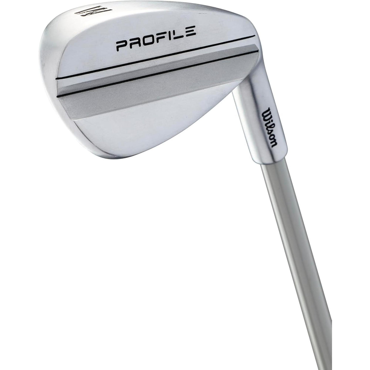 Wilson Golf Profile Jr small complete golf set with stand bag in gray and black, featuring junior clubs, dual shoulder straps, and built-in stand legs.