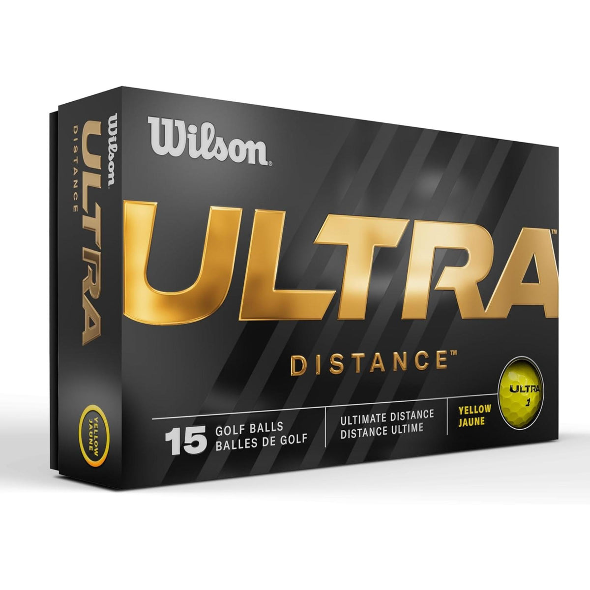 Wilson Ultra Distance golf balls (15-pack) designed for maximum distance and durability, featuring a high-energy core and durable cover for long, straight shots off the tee.