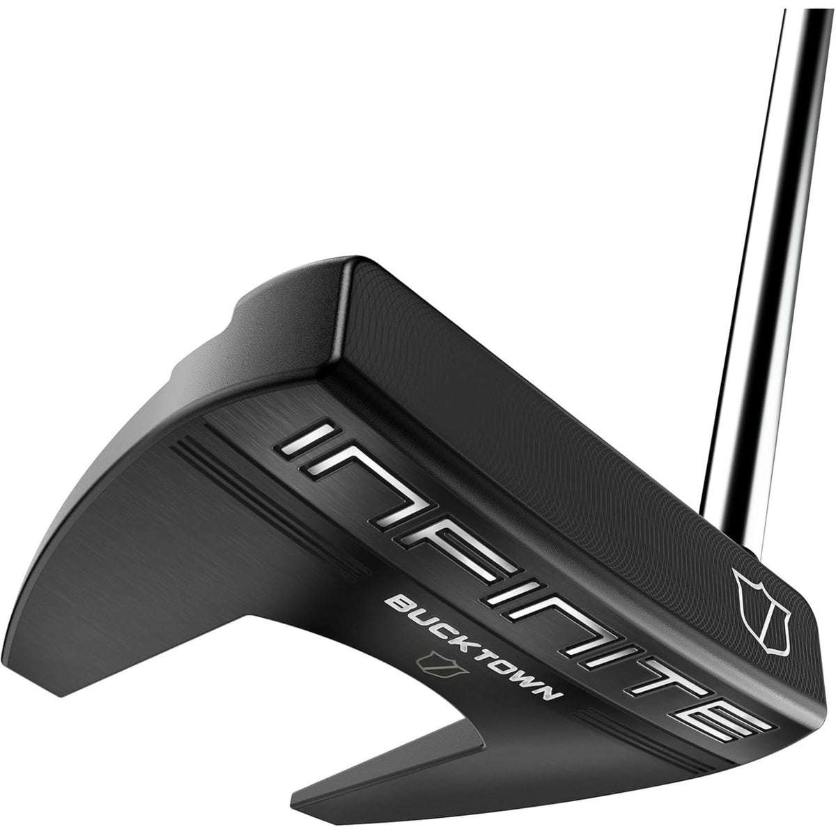Wilson Infinite® Bucktown putter featuring a modern mallet design with precision-milled face and counterbalanced technology for enhanced stability, improved alignment, and consistent putting performance.